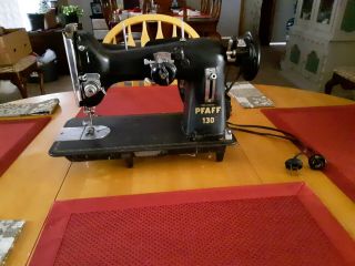 Vintage Pfaff 130 Sewing Machine West Germany Antique With Belt