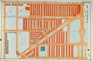 1928 Map Philadelphia Rare 26 & 48 Ward Index Hand Colored Stephen Girard Estate