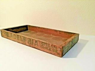 Antique Philadelphia Cream Cheese Box - Wood Cheese Box Advertising - Vgc