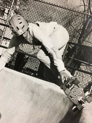 Vintage Skateboarding 8 X 10 Black & White Photo Skateboarder