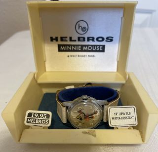 Vintage Helbros Minnie Mouse Watch W/paperwork