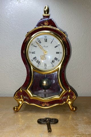 Vintage Zenith Le Locle Wall Clock Restore Rare Burgundy Gold