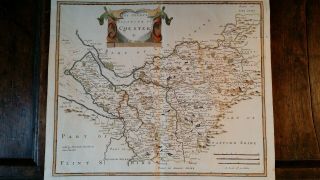1695 Large Antique Map Cheshire / Chester - Robert Morden - Coloured