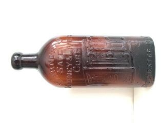 Antique Amber Bottle Warner Safe Kidney & Liver Cure