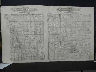 Indiana,  Map,  1922,  Marshall County,  Walnut And Bourbon Townships J20 07