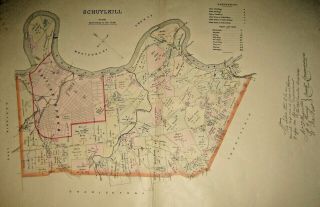 Schuylkill Township Chester County 1883 Lge Color Map Phoenixville,  Valley Forge