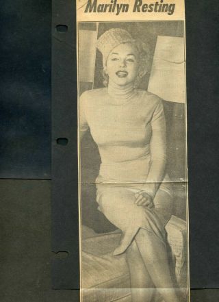 15 Vint.  Newspaper Clippings 1957 Marilyn Monroe &arthur Miller Jamaica Vacation