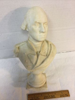 Antique Vintage Alabaster Type Bust General & President George Washington