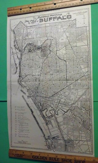 1925 City Street Map Buffalo Ny By Matthews - Northrup Showing Facilities Location