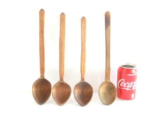 ANTIQUE hand carved wooden spoons,  ladle PRIMITIVE rustic kitchen utensils 20th 2