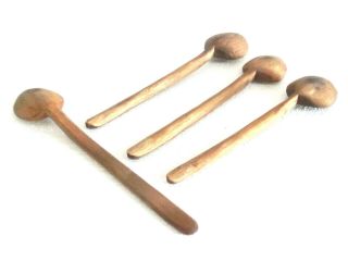 ANTIQUE hand carved wooden spoons,  ladle PRIMITIVE rustic kitchen utensils 20th 3