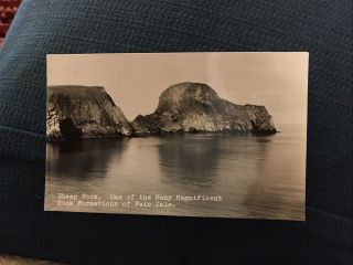 Vintage Postcard - Sheep Rock One Of The Rock Formations Of Fair Isle R22