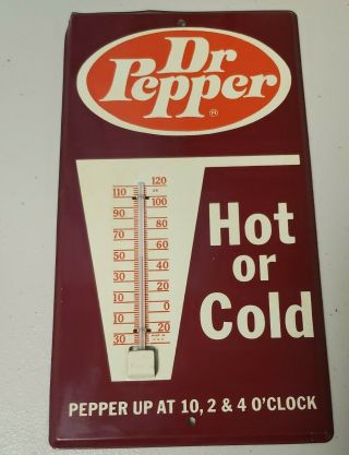 Vintage Dr.  Pepper " Hot Or Cold " Thermometer