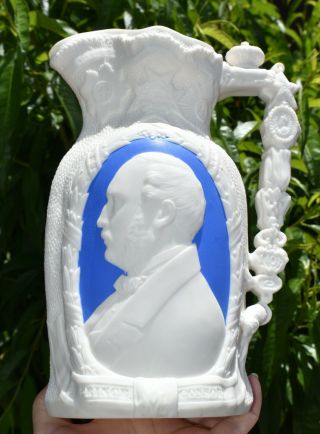 Rare 1862 Antique Prince Consort In Memoriam Parian Ware Jug Prince Albert 24cm