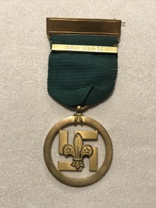 1930’s Boy Scout Medal Of Merit Swastika Badge Made By Dg Collins