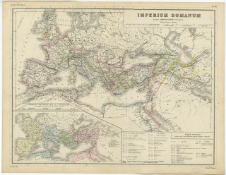 Antique Map Of The Roman Empire By Kiepert (c.  1870)