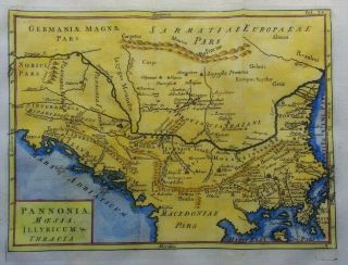 Antique Map Of The Balkans And Greece By Christoph Cellarius 1764