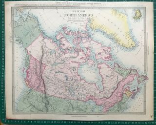 1865 Good Size Antique Sduk / Walker Map: British North America / Canada