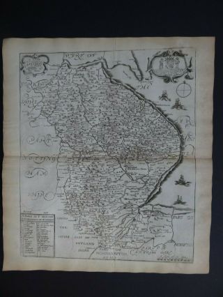 1673 Blome Atlas 1st Edition County Map Lincolnshire Lincoln Lincolne England