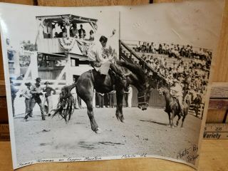 Hall Of Famer Sonny Tureman Cowboy 1946 Molalla Devere Helfrich 8x10 Rodeo Photo