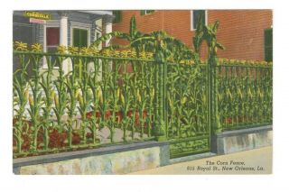 The Corn Fence Royal Street Orleans Louisiana Vintage Postcard Af128