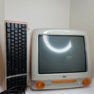 Apple Imac G3 M5521 Vintage Computer W/ Keyboard 400 Dv Tangerine Orange