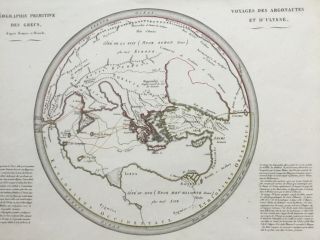 World 1810 Argonauts Greeks Homer Hesiod Ulysses By Lapie Malte - Brun Antique Map