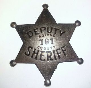 Obsolete Old Solano County California Deputy Sheriff Badge Ed Jones