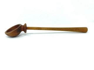 Vintage Country Primitive Scandinavian Hand Carved Wooden Ladle Spoon 13 "