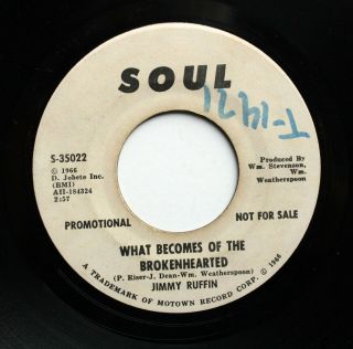 Jimmy Ruffin Soul Promo 45rpm What Becomes Of The Brokenhearted Hear