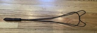 Antique Vintage Wire Rug Beater With Wooden Handle Wall Hanging Design 29 1/2”