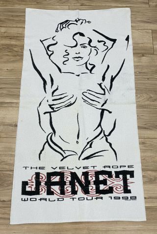 Vintage 1998 Janet Jackson The Velvet Rope World Tour Full - Size Beach Towel Rare