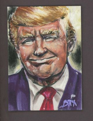 2020 Decision Artist Signed Auto 1/1 Donald Trump Sketch Card