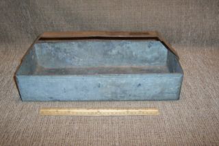Old Galvanized Metal Tool Box Tote Carrier Country Farm Barn Toolbox