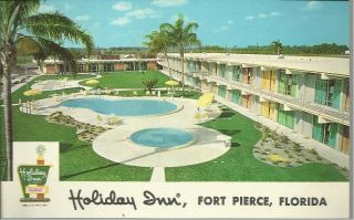Vintage Postcard Holiday Inn Fort Pierce Florida Poolside