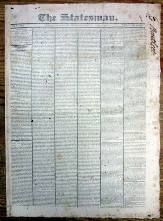 1826 Display Newspaper Announcing The Deaths Of Thomas Jefferson & John Adams