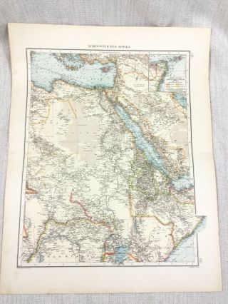 1896 Antique Of North Africa Egypt Libya Arabia Middle East German 19th Century