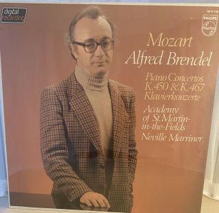 Mozart Alfred Brendel Piano Concertos K.  450 & K.  467 Neville Marriner Lp