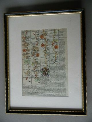 1724 The Road From Barnsley To Skipton Via Halifax.  Antique H/col Bowen Map