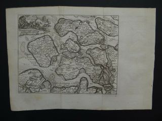 1739 Atlas Jacques Peeters Map Zeeland - Comitatus Zelandia Zelande Netherlands