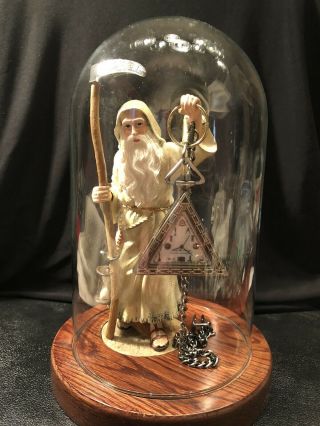 Design Toscano Father Time Statue With Masonic Pocket Watch Rare