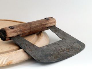 Primitive Kitchen Chopper Hand Forged Blade 18th Century Kitchen Wood Handle
