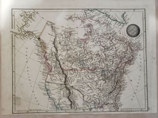 Copper Plate Map Of North America 1825