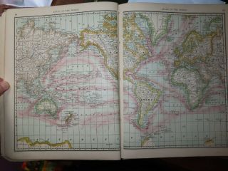 1887 Rand Mcnally Standard Atlas Of The World 66 Colour Maps Boston York