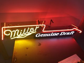 Miller Draft Rare Vintage Rock N Roll Guitar Neon Sign