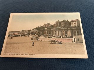 Vintage Postcard - West Promenade Bournemouth - S3