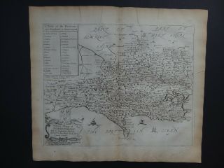 1673 Richard Blome Atlas 1st Edition County Map Dorset - Dorsetshire - England