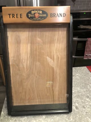 Vintage Tree Brand Boker Knife Wooden Countertop Display Case - Advertising