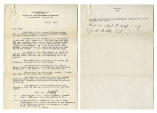 Franklin D.  Roosevelt 1928 2 Page Typed Letter Signed