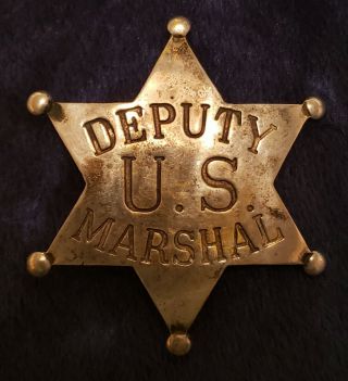 Vintage Six Point Star U.  S.  Deputy Marshal Badge.  Obsolete.